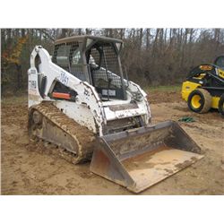 BOBCAT T190 SKID STEER LOADER, S/N 531617540, GP BUCKET, CANOPY, 12" RUBBER TRACK, METER READING 1,8