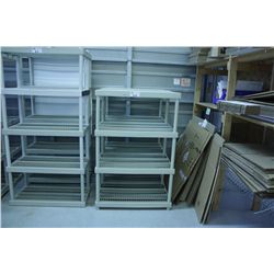 PAIR OF  4 TIER PLASTIC STORAGE SHELVES