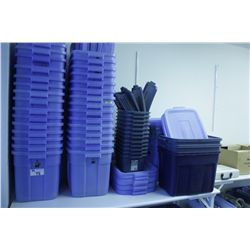 LOT OF RUBBERMAID STORAGE CONTAINERS
