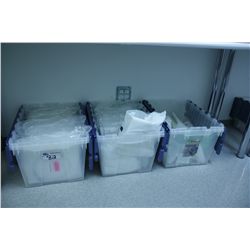 3 BINS OF MEDICAL DISPOSABLE ITEMS