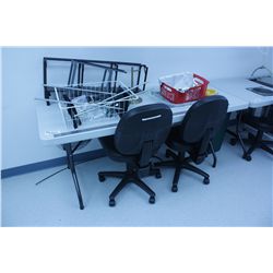 FOLDABLE MEDICAL WORK STATION WITH 2 CHAIRS