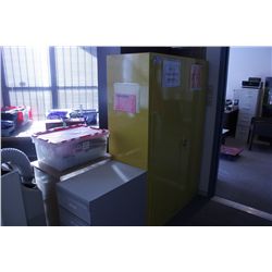 LARGE YELLOW METAL FLAMMABLE STORAGE CABINET