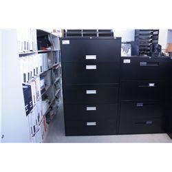 BLACK 5 DRAWER LATERAL FILE CABINET