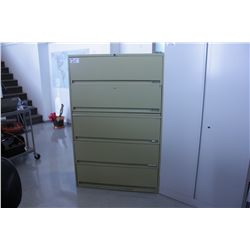 BEIGE 5 DRAWER LATERAL FILE CABINET