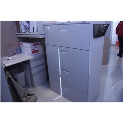 GREY 4 DRAWER LATERAL FILE CABINET