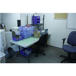 CONTENTS OF UPSTAIRS SALES DEPT. INCL: 5 DESKS,