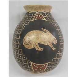 Mata Ortiz Marbelized Rabbit Design Jar - L Ortiz