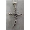Image 1 : Sterling Rose on Vine Cross Necklace
