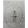 Image 2 : Sterling Rose on Vine Cross Necklace