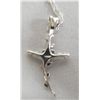 Image 3 : Sterling Rose on Vine Cross Necklace