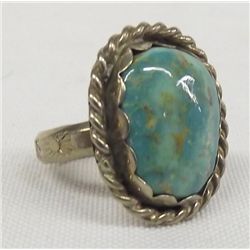 Navajo Sterling Turquoise Ring Sz 8.5