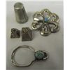 Image 1 : Navajo Sterling Pin, Key Chain, Bells, & Thimble Collectibles