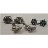 Image 1 : Three Pair Turquoise Sterling Screwback Earrings