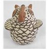 Image 1 : 1950 Zuni Pueblo Polychrome Painted Pottery Owl