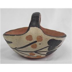 1950 Santo Domingo Floral Pottery Basket