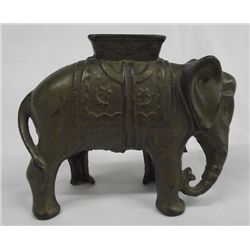 Vintage Cast Iron Elephant with Howdah Bank