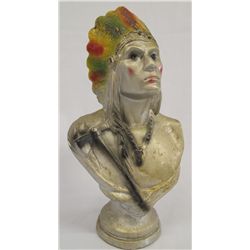 1940s Carnival Chalkware Indian Bust Bank