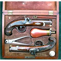 1820 John Krider Case Set Philadelphia Derringers