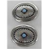 Image 1 : Navajo Sterling Turquoise Concho Clip Earrings