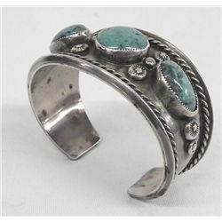Vintage Navajo Turquoise Sterling Silver Bracelet
