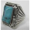 Image 1 : Navajo Sterling Silver Turquoise Man's Ring