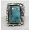 Image 2 : Navajo Sterling Silver Turquoise Man's Ring