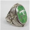 Image 1 : Navajo Sterling Australian Turquoise Ring Sz 14.5