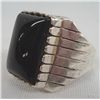 Image 2 : Navajo Sterling and Onyx Ring