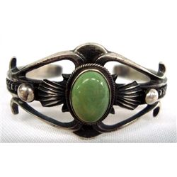 Navajo Sterling Turquoise Bracelet- Martinez