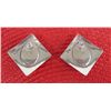 Image 2 : Large Hopi Channel Inlay Sterling Pierced Earrings