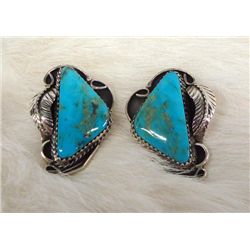 Navajo Sterling Turquoise Earrings - Platero