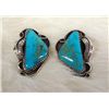 Image 1 : Navajo Sterling Turquoise Earrings - Platero