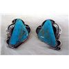 Image 3 : Navajo Sterling Turquoise Earrings - Platero