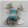 Image 1 : Navajo Sterling Turquoise Silly Frog Pin