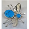 Image 1 : Navajo Sterling Turquoise Insect Pin- JJ