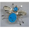 Image 2 : Navajo Sterling Turquoise Insect Pin- JJ