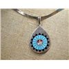 Image 1 : Zuni Sterling Inlay Sun God Necklace- F.L. Natachu