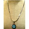 Image 2 : Zuni Sterling Inlay Sun God Necklace- F.L. Natachu