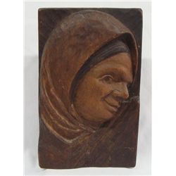 1940 Mexican Carved Wooden Madonna Wall Hanging