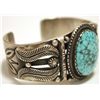 Image 2 : Old Pawn Navajo Kingman Turquoise Sterling Silver Cuff Bracelet - Calvin Martinez