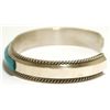 Image 3 : Navajo Turquoise Inlay Sterling Silver Cuff Bracelet - Fran Yazzie