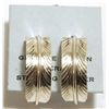 Image 1 : Navajo Sterling Silver Feather Half-Ring Post Earrings - Chris Charley
