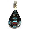 Image 1 : Navajo Multi-Stone Night Sky Reversible Sterling Silver Pendant - Erwin Tsosie