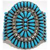 Image 1 : Navajo Turquoise Petit Point Cluster Sterling Silver Cuff Bracelet - Juliana Williams