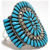 Image 2 : Navajo Turquoise Petit Point Cluster Sterling Silver Cuff Bracelet - Juliana Williams