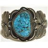 Image 1 : Navajo Spider Web Kingman Turuqoise Sterling Silver Cuff Bracelet - Kirk Smith