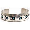 Image 1 : Navajo Turquoise Sterling Silver Bear Paw Cuff Bracelet - Pearlene Spencer