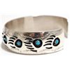 Image 3 : Navajo Turquoise Sterling Silver Bear Paw Cuff Bracelet - Pearlene Spencer