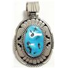 Image 1 : Navajo Sleeping Beauty Turquoise Sterling Silver Pendant - Eugene Belone