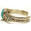 Image 3 : Old Pawn Navajo Pilot Mountain Turquoise Sterling Silver Cuff Bracelet - Lydia Begay